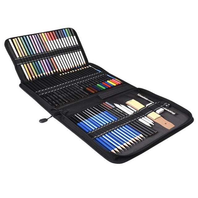 Sketch Drawing Color Pencil Set Charcoal Art Brush Set 72 Piece Painting Set 