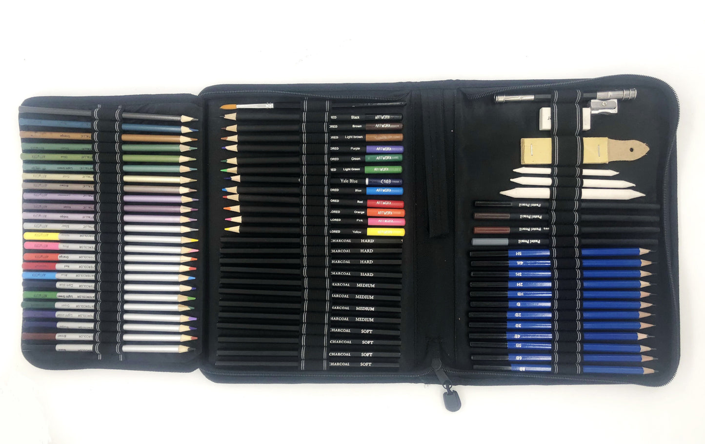 Sketch Drawing Color Pencil Set Charcoal Art Brush Set 72 Piece Painting Set 