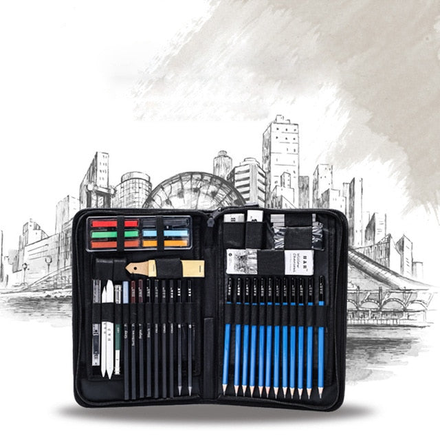 Sketch Drawing Color Pencil Set Charcoal Art Brush Set 72 Piece Painting Set 